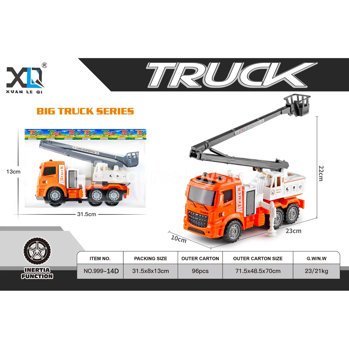 Orange Ladder Truck