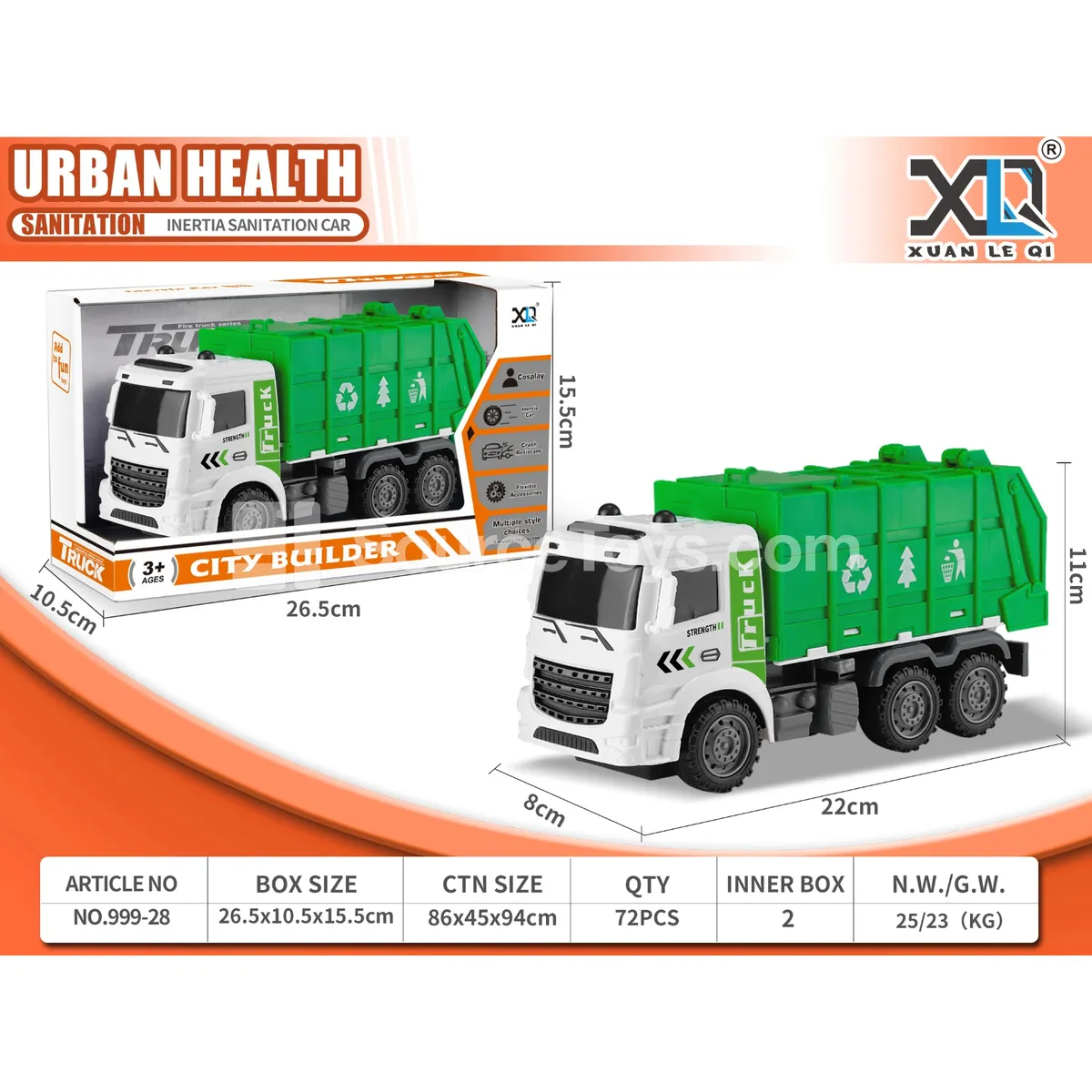 European-style sanitation collection truck