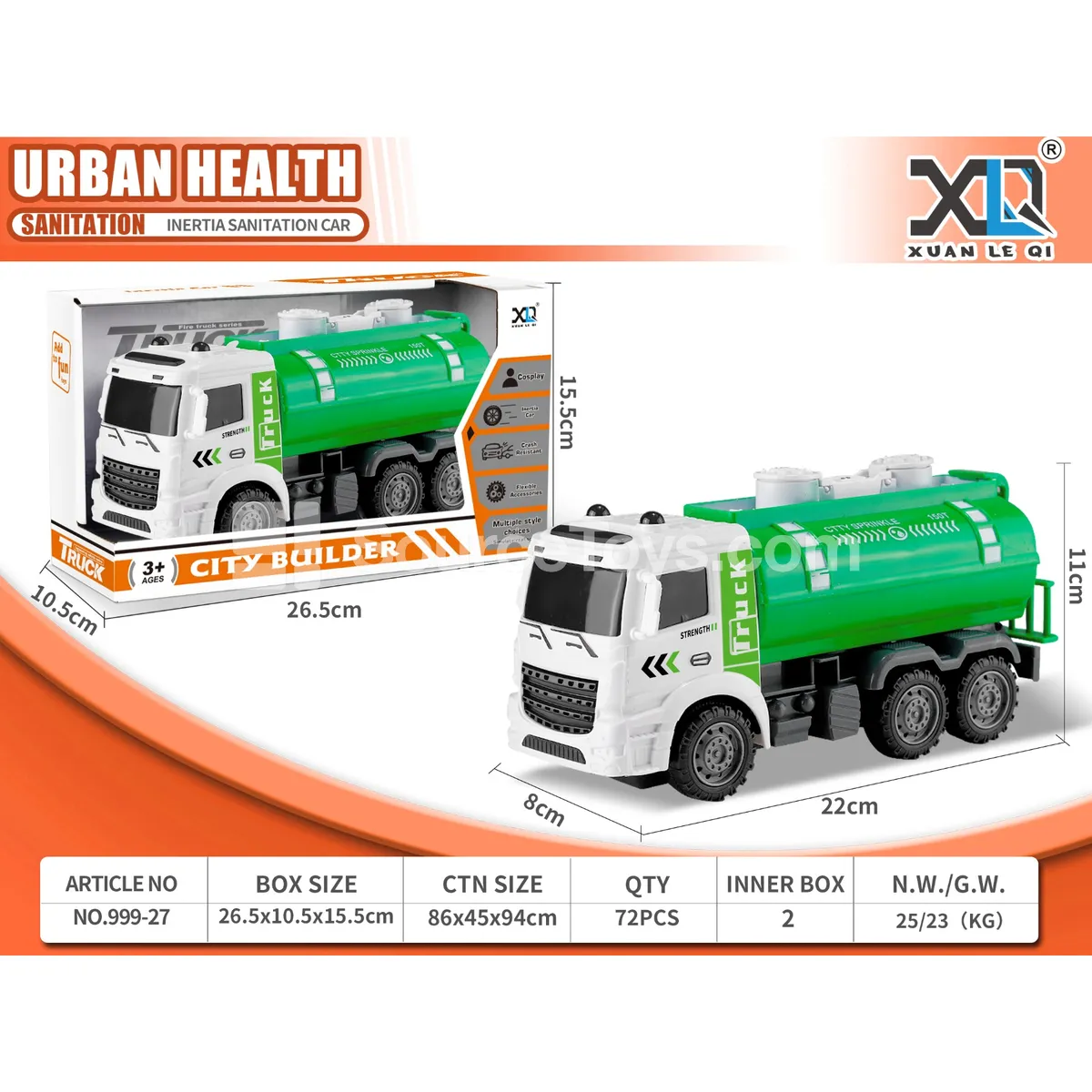 Sanitation Water Sprinkler Truck Toy