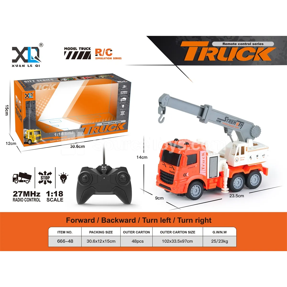 Orange Construction Crane Toy with Remote Control Orange Construction Crane Toy with Remote Control