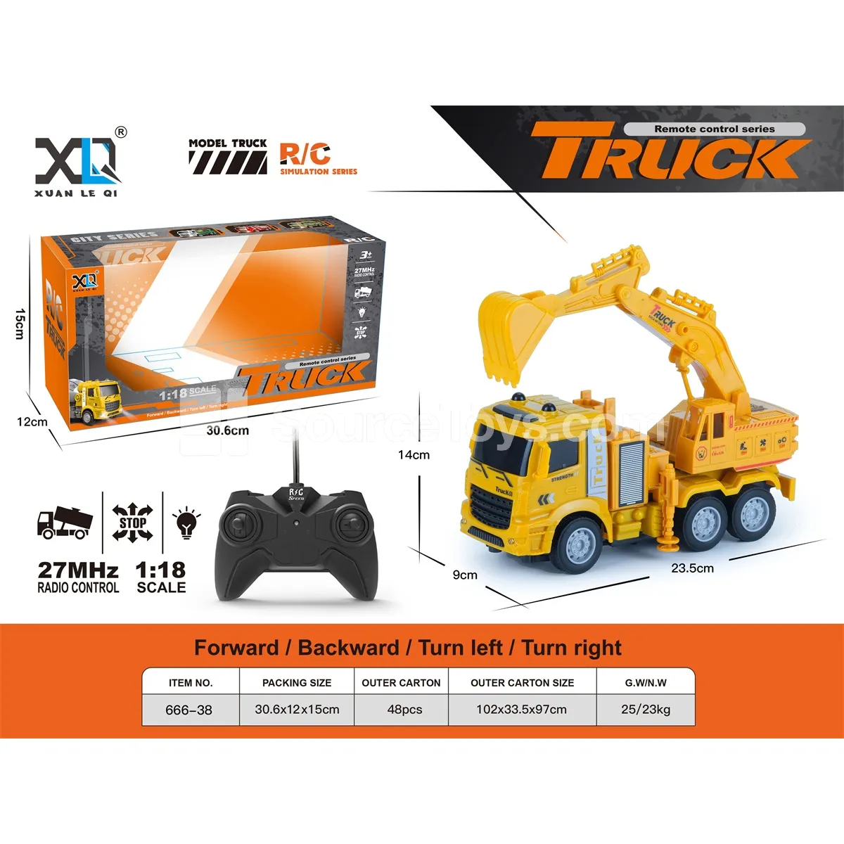 RC Engineering Excavator, Yellow RC Engineering Excavator, Yellow