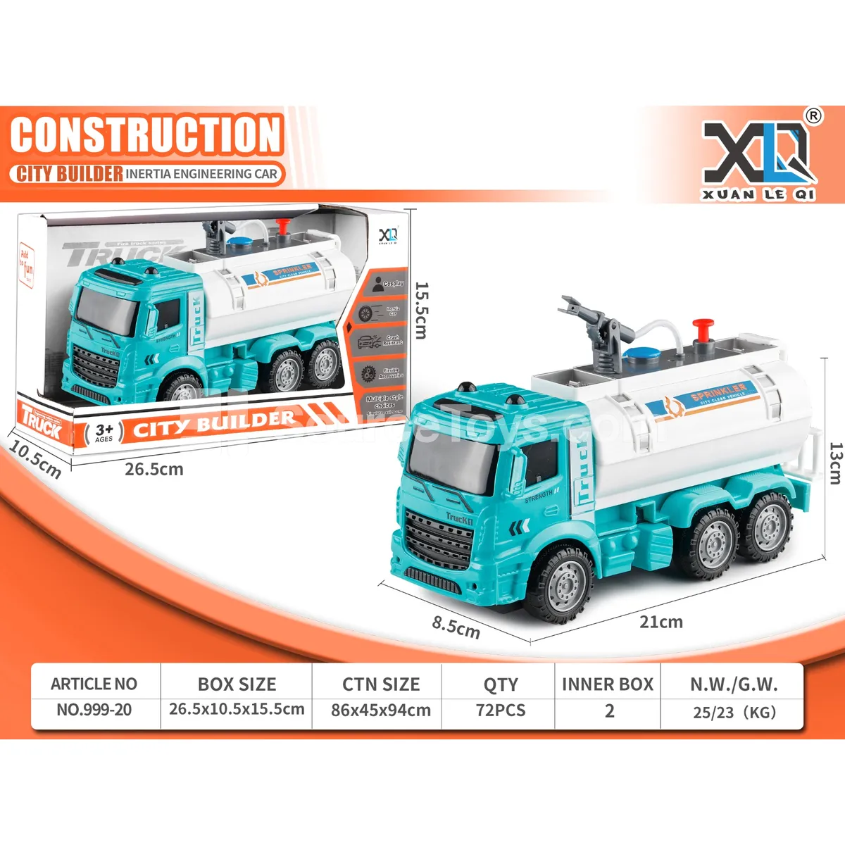 Construction Water Sprinkler Truck with Water Spray Function Construction Water Sprinkler Truck with Water Spray Function
