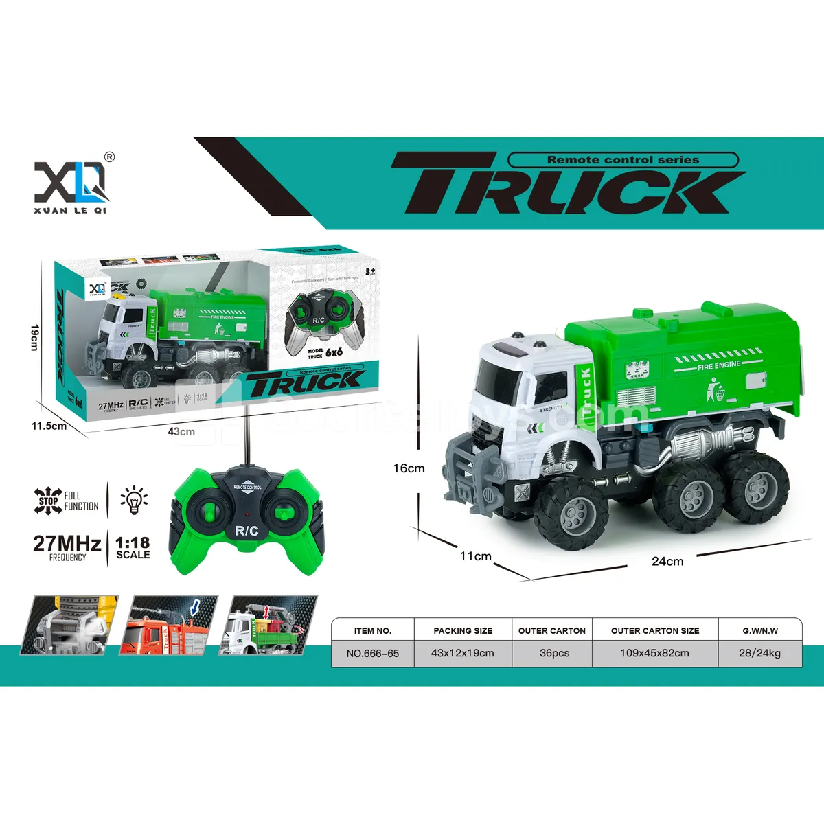 Off-Road Big Wheel Street Sweeper Remote Control Vehicle (Battery Included)