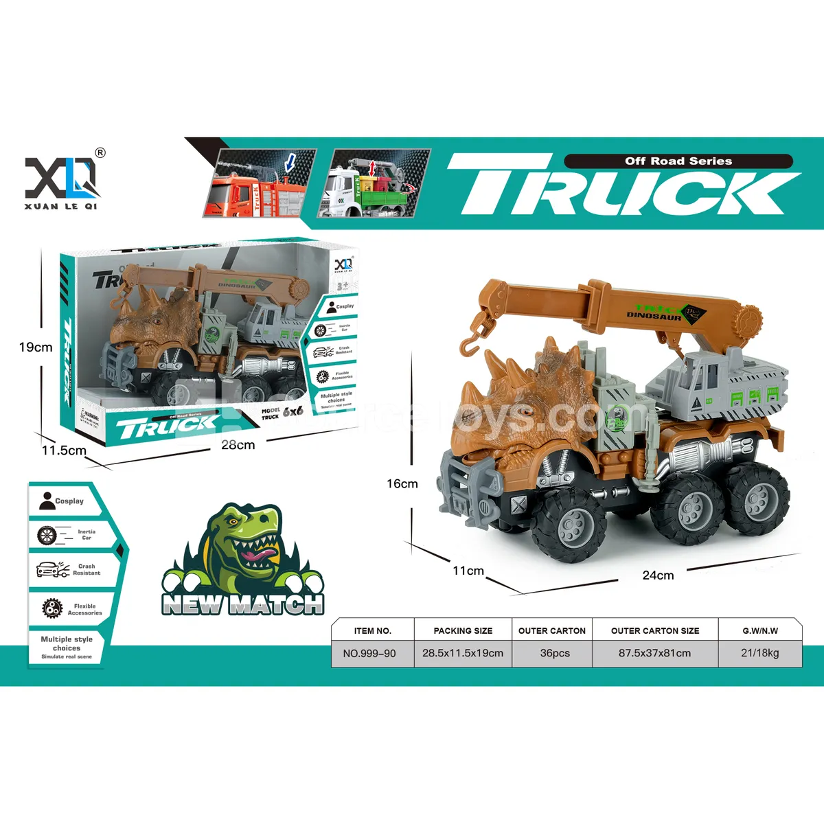 Dinosaur Friction-Powered Tow Truck Dinosaur Friction-Powered Tow Truck