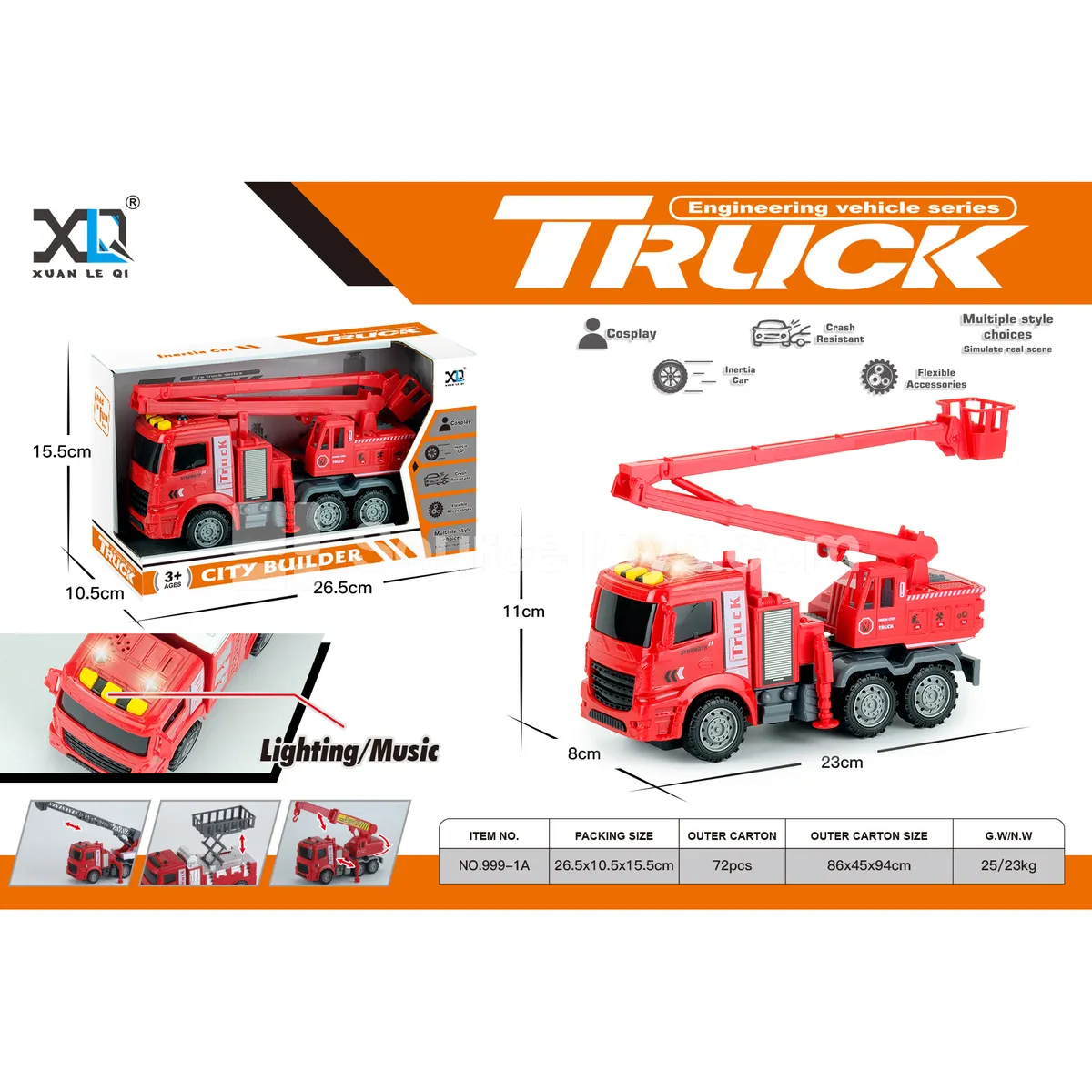Fire Rescue Truck with Lights and Sound Fire Rescue Truck with Lights and Sound
