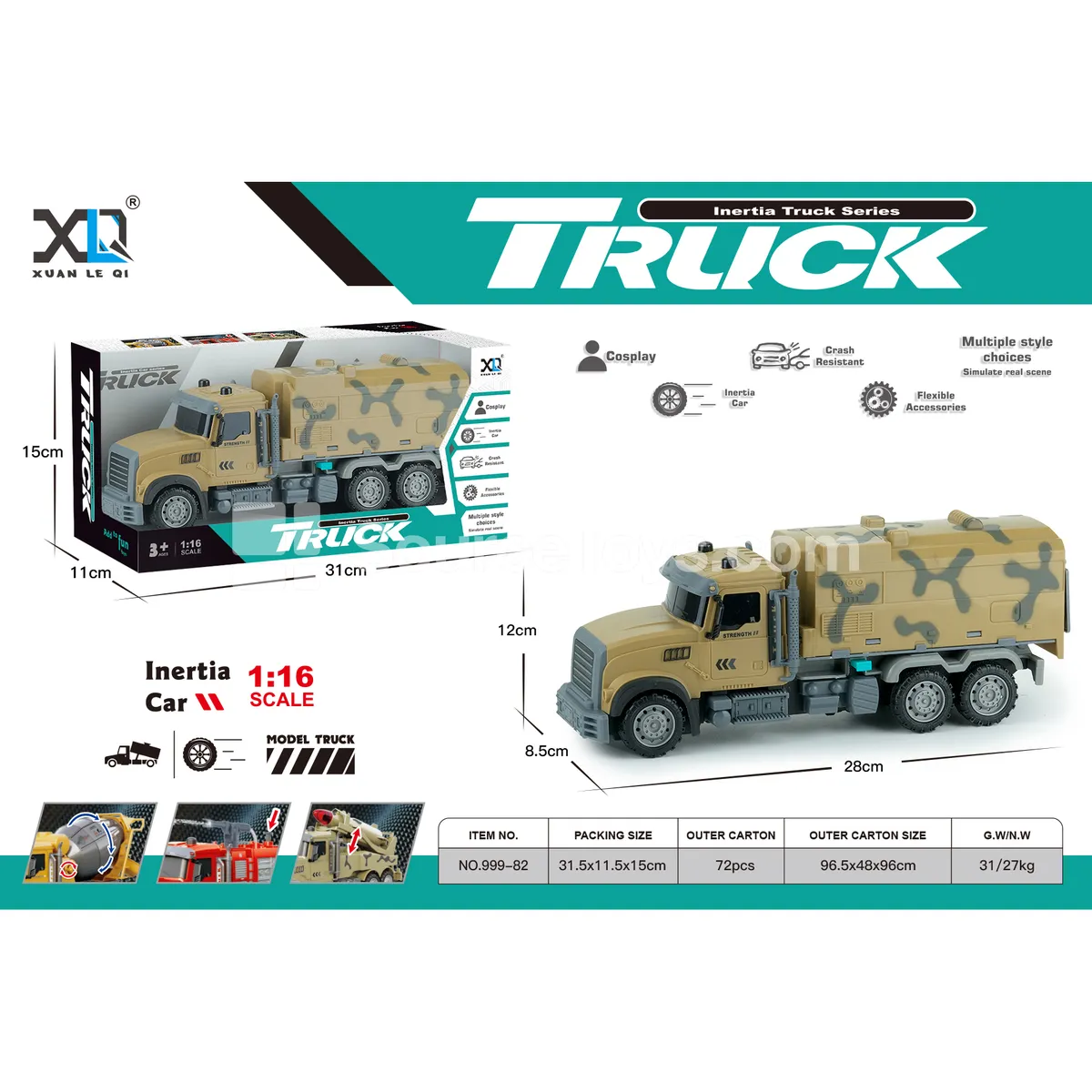 Military Transport Vehicle with Fashion Doll Head