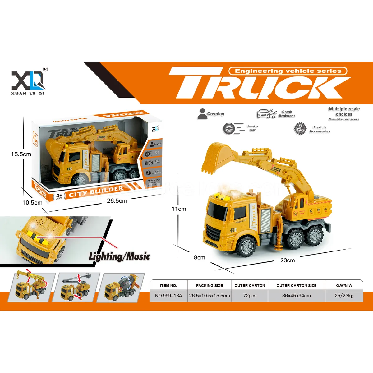 Construction Excavator with Sound and Light
