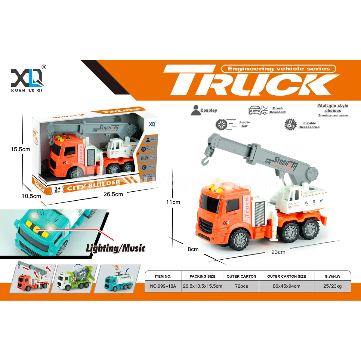 Construction Crane Toy with Sound and Light Construction Crane Toy with Sound and Light