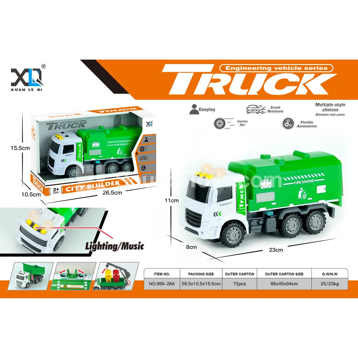 Sanitation Sweeper Truck with Lights and Sounds Sanitation Sweeper Truck with Lights and Sounds