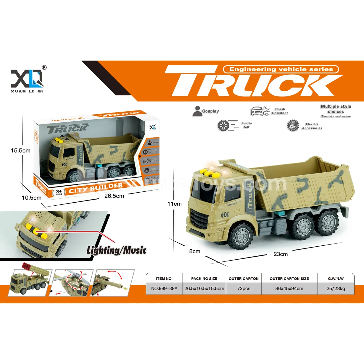 Military Transport Vehicle with Lights and Sound Military Transport Vehicle with Lights and Sound