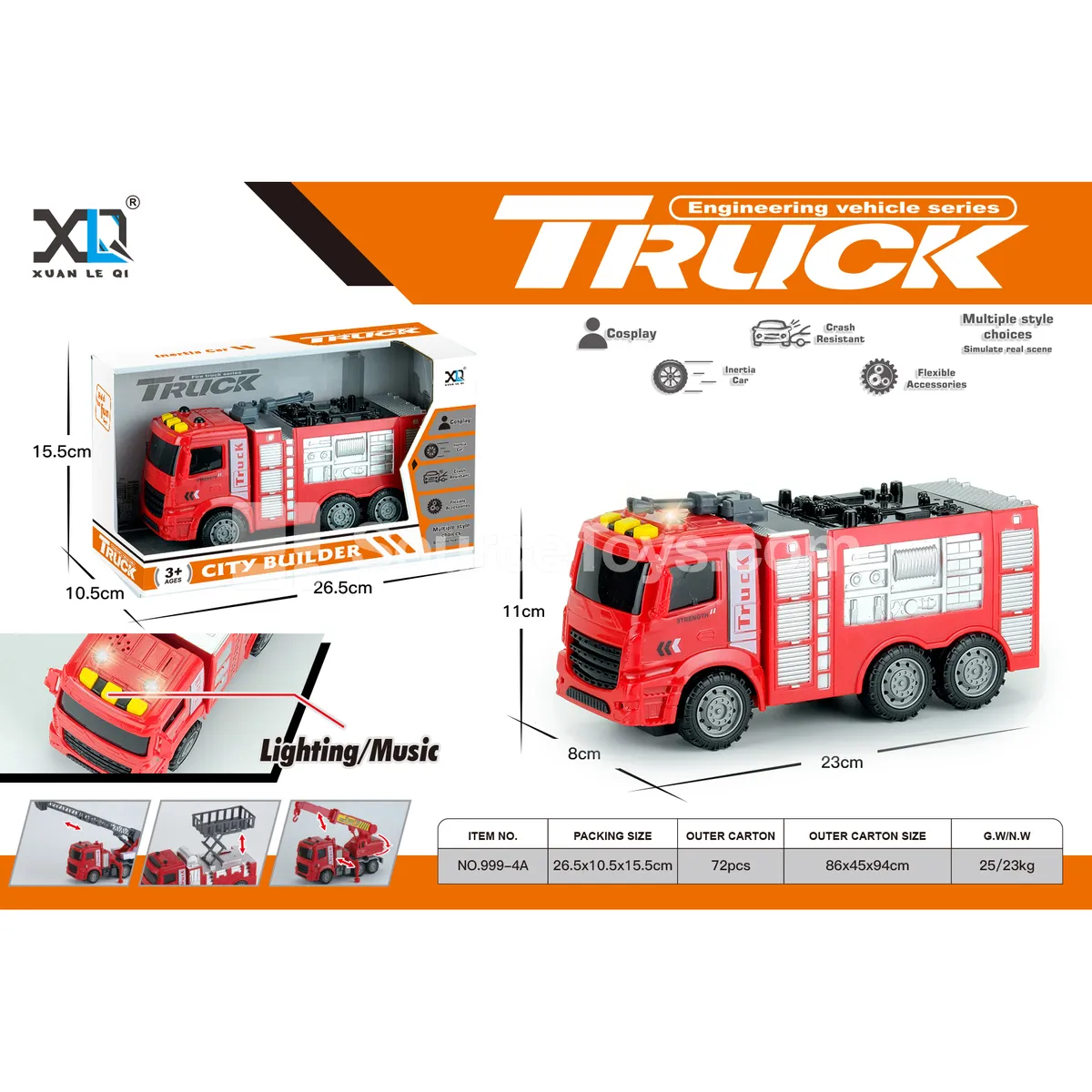 European-style fire rescue vehicle with sound and light European-style fire rescue vehicle with sound and light