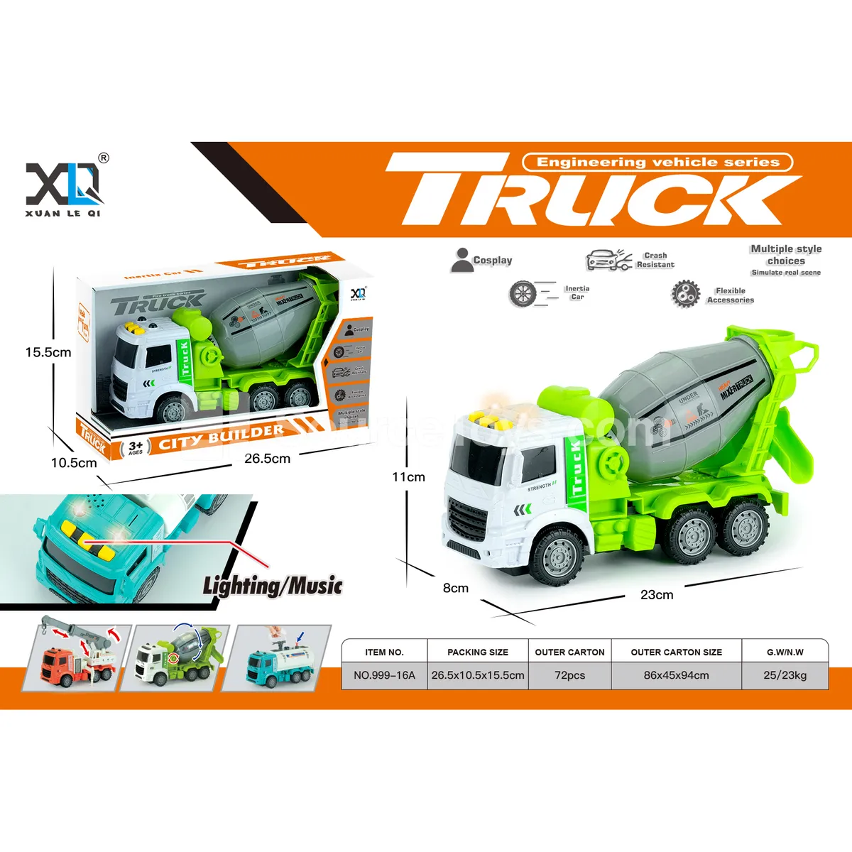 Construction Mixer Truck with Lights and Sounds Construction Mixer Truck with Lights and Sounds