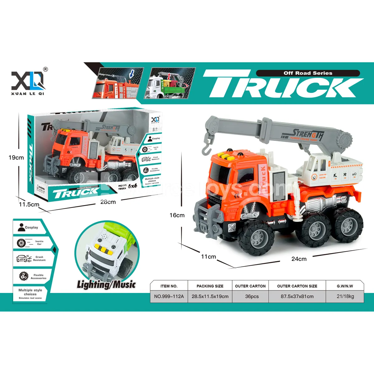 Engineering Crane Truck with Sound and Light