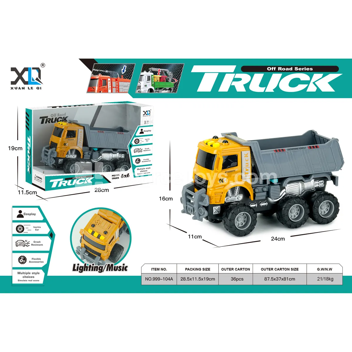 Construction Dump Truck with Sound and Light