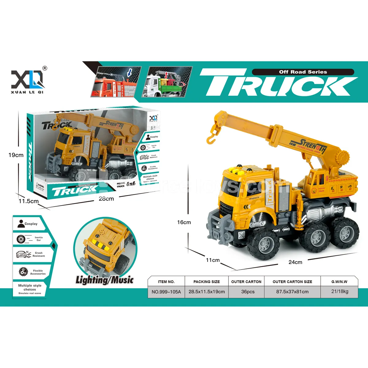 Engineering Crane Truck (with sound and light)