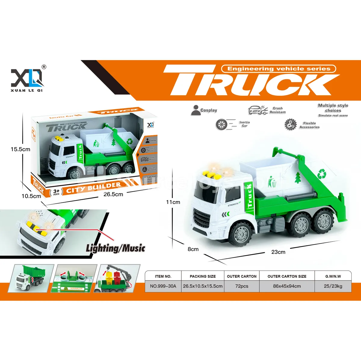 Sanitation Swing-Arm Truck (with lights and sound) Sanitation Swing-Arm Truck (with lights and sound)