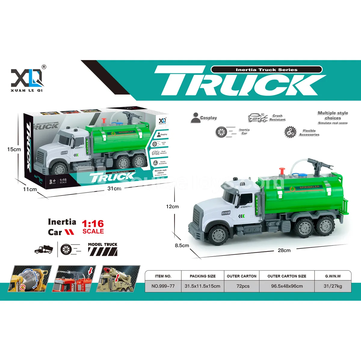 Sanitation Water Sprinkler Truck, Water Spray Function