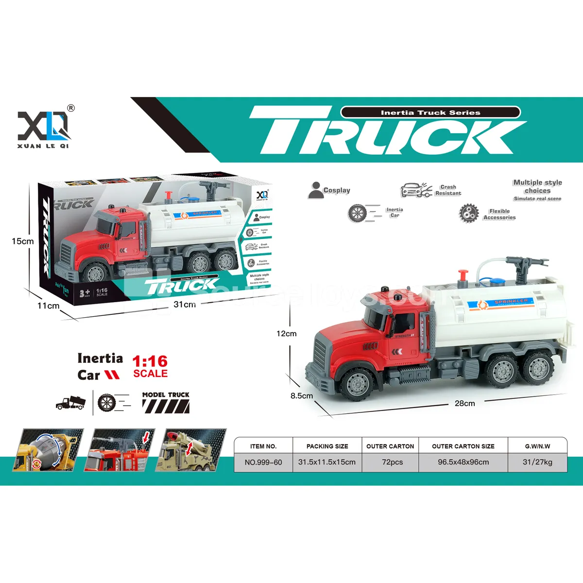 American-style fire water truck with water spray function American-style fire water truck with water spray function