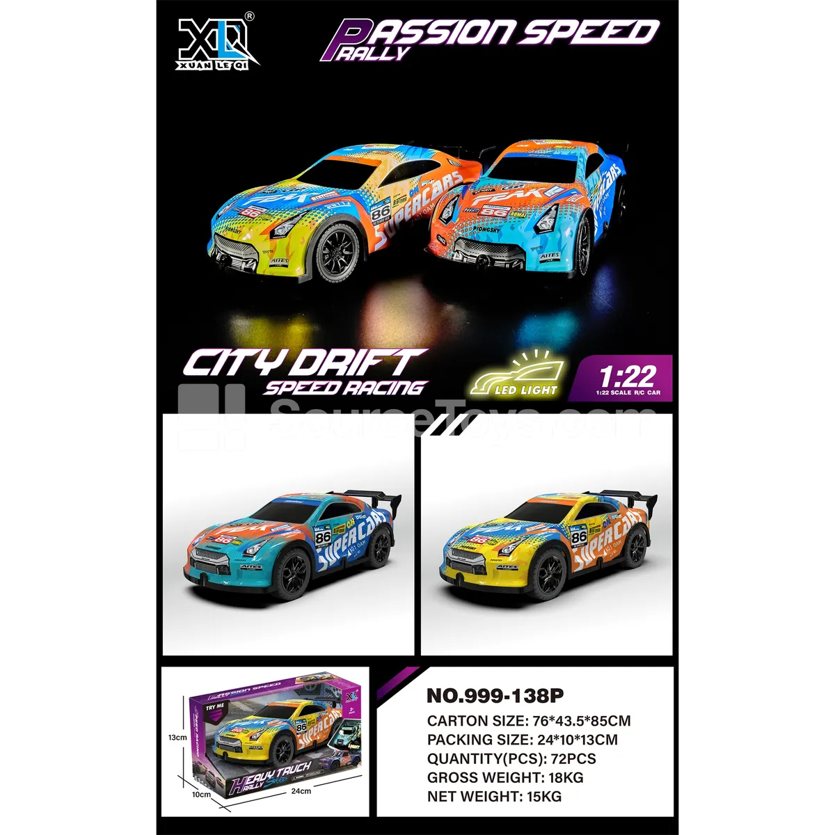 Friction-Powered Light-Up Race Car