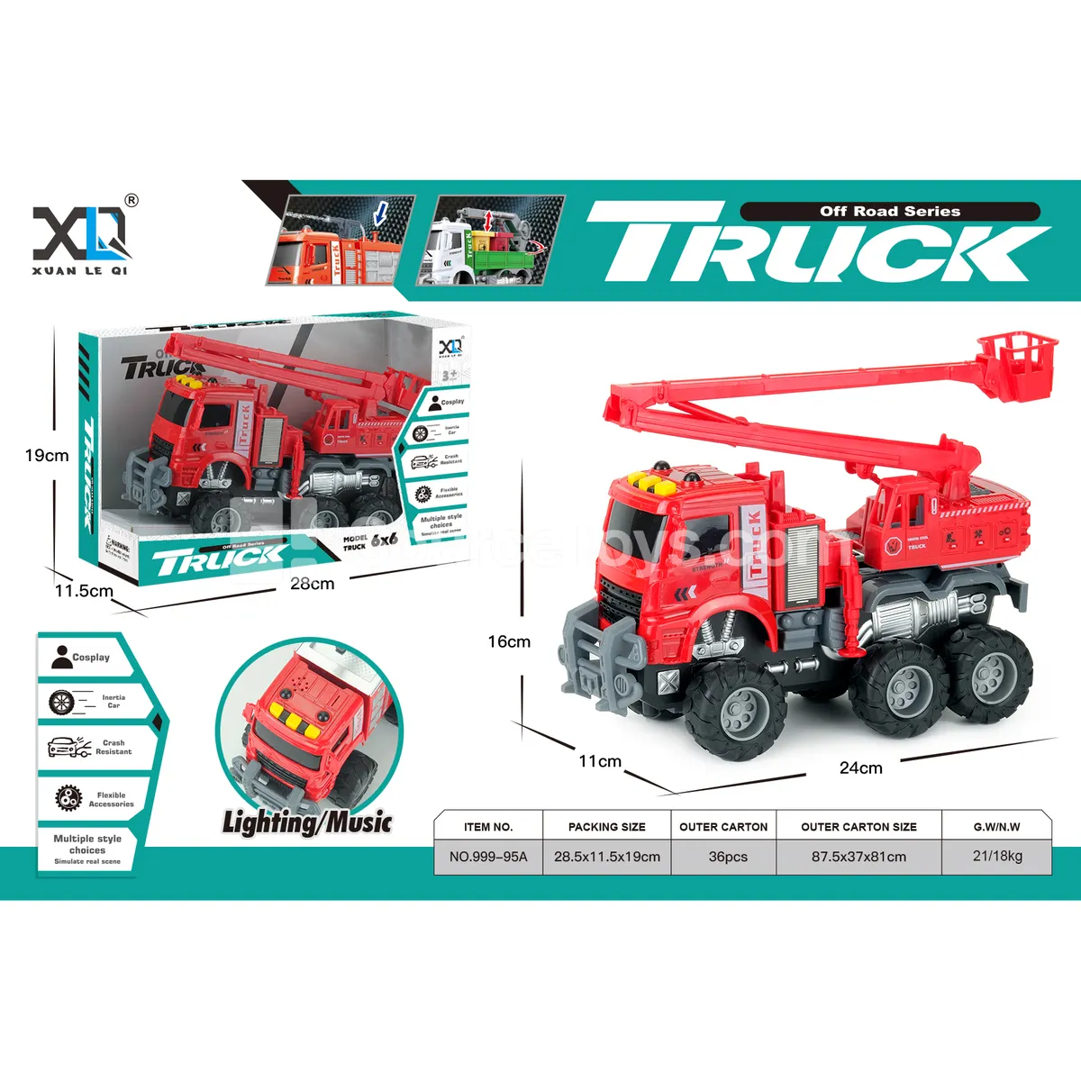 Friction-Powered Fire Rescue Truck with Lights and Sounds Friction-Powered Fire Rescue Truck with Lights and Sounds