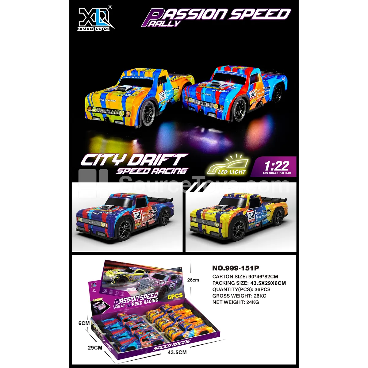 Friction-Powered Light-Up Race Car