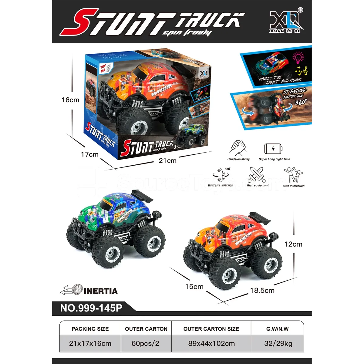 Inertia PVC Light & Sound Stunt Car Inertia PVC Light & Sound Stunt Car