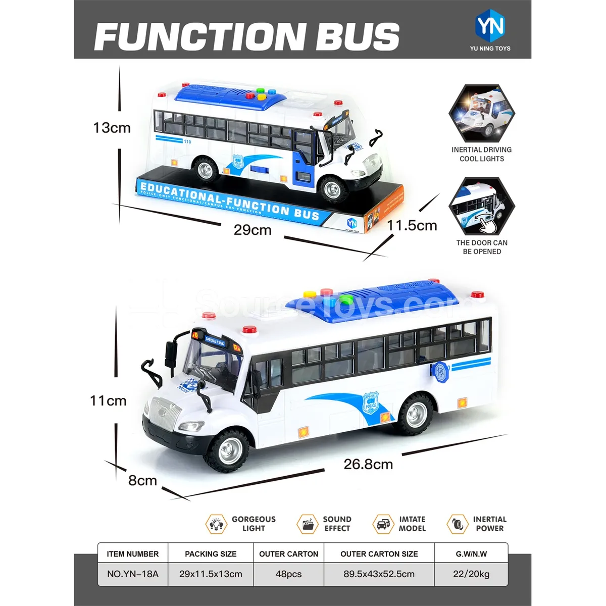 Blue School Bus with Lights and Sounds Blue School Bus with Lights and Sounds