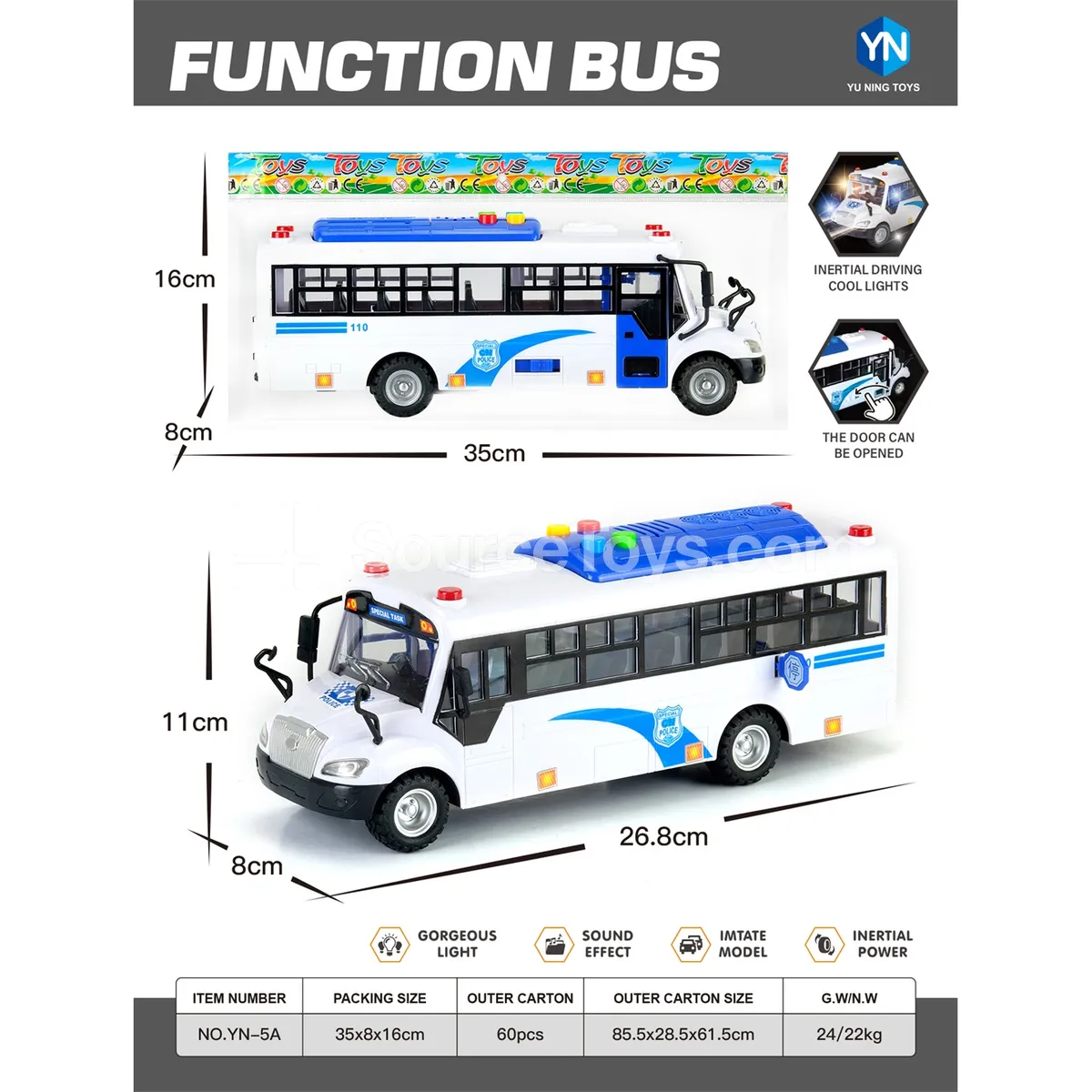 Police School Bus with Lights and Sounds Police School Bus with Lights and Sounds