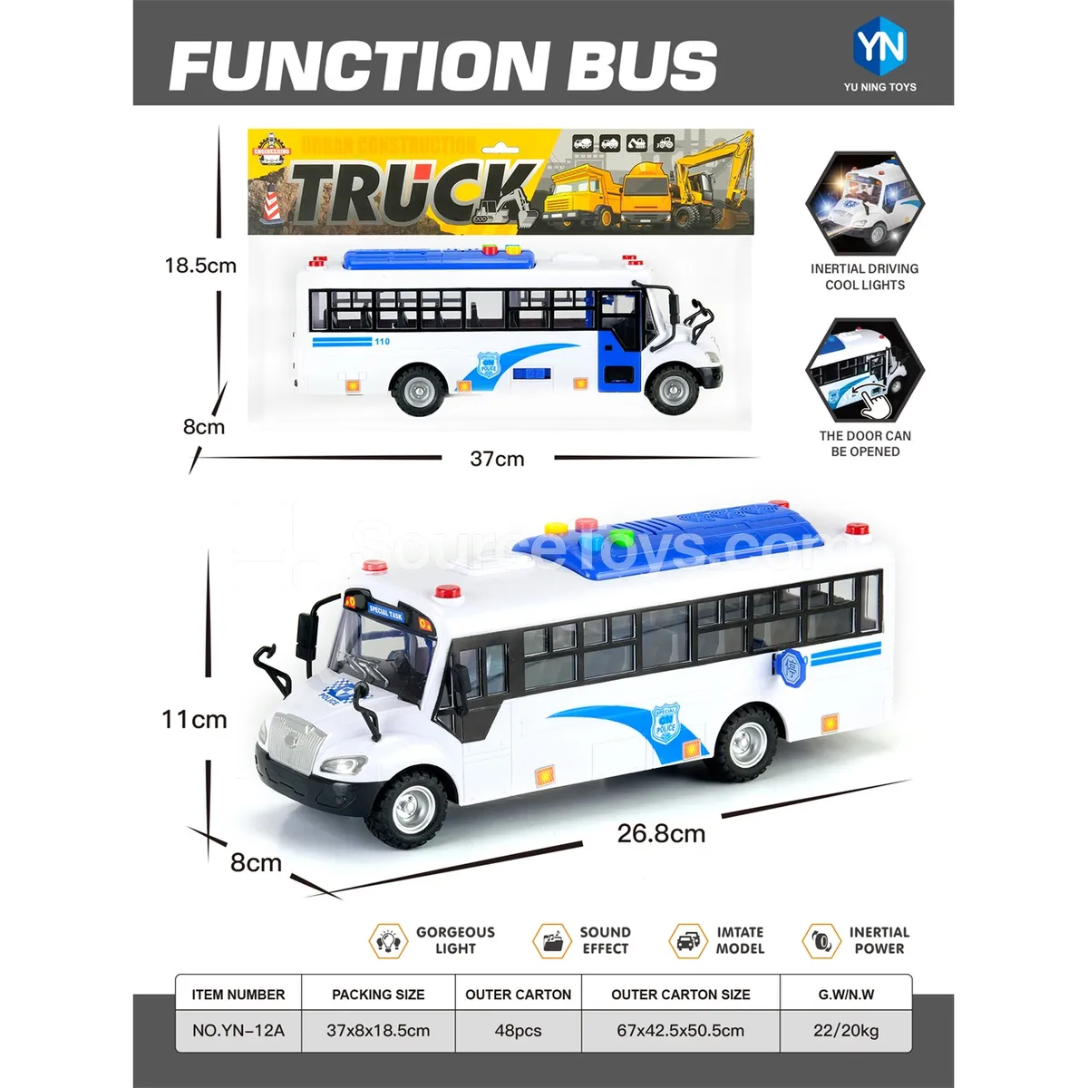 Blue School Bus with Sound and Light Blue School Bus with Sound and Light
