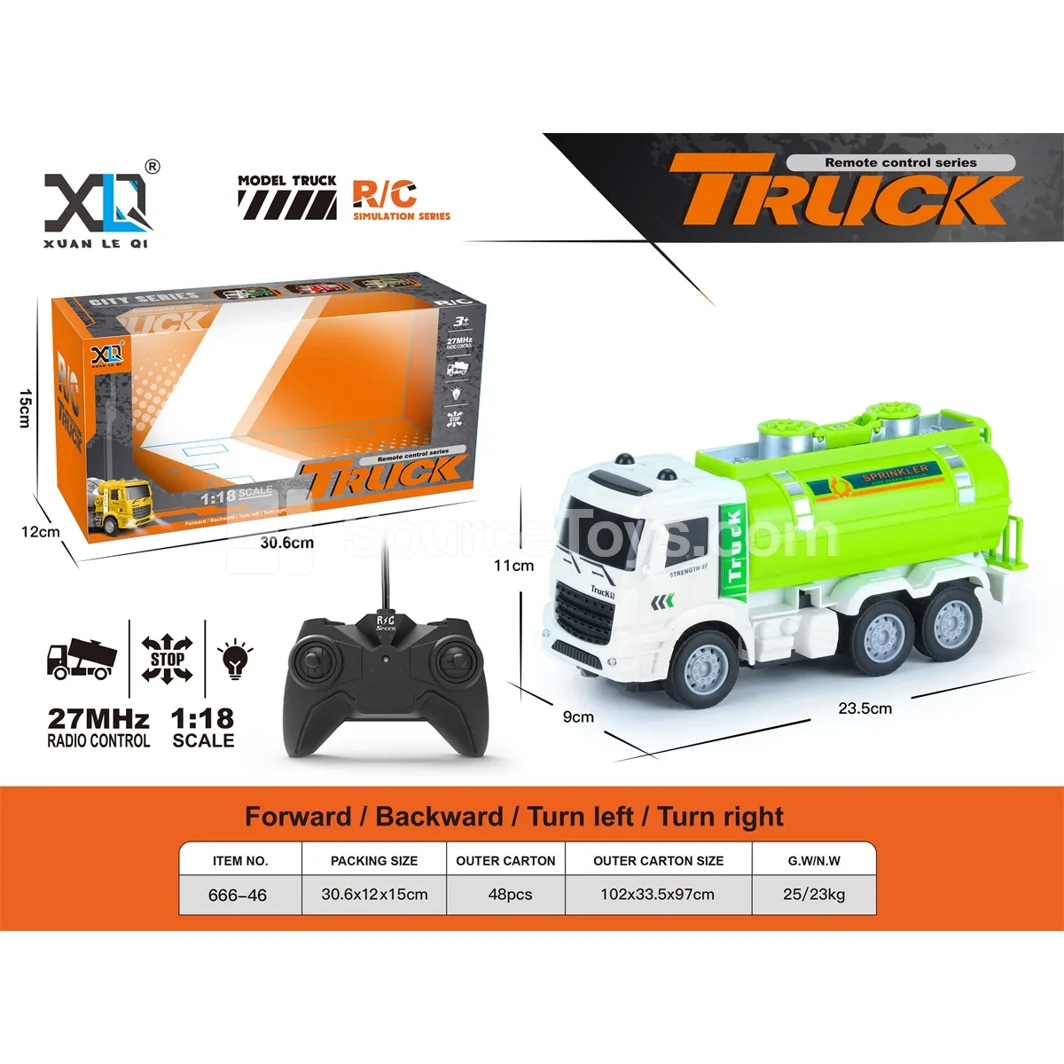 Engineering Green Water Tank Truck (Remote Control)