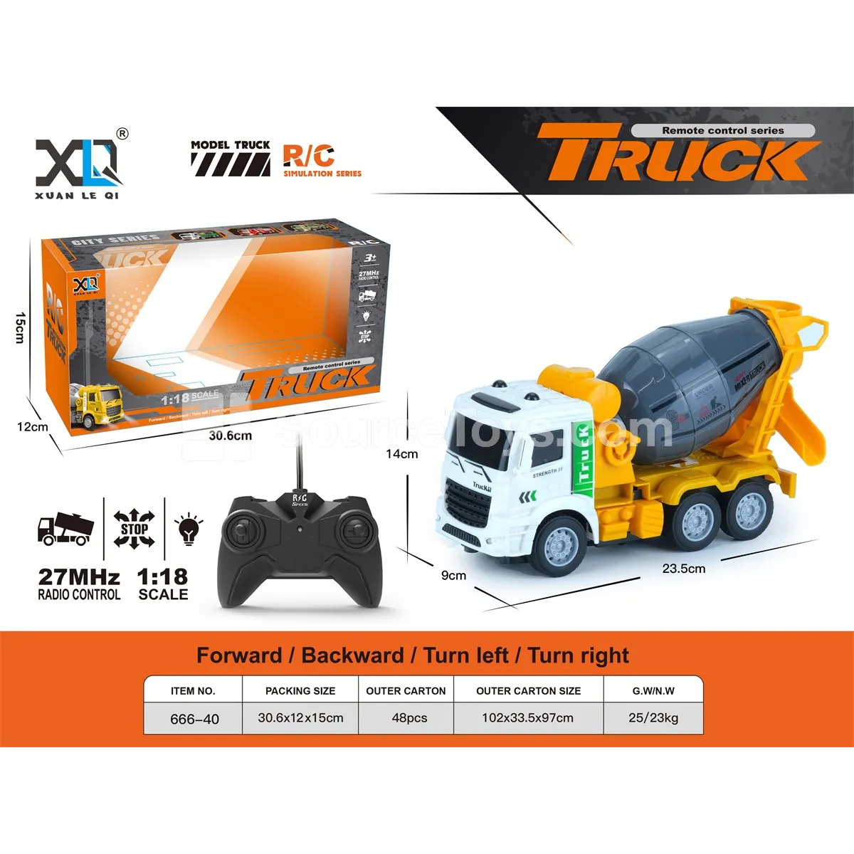 Yellow Construction Mixer Truck (Remote Control)