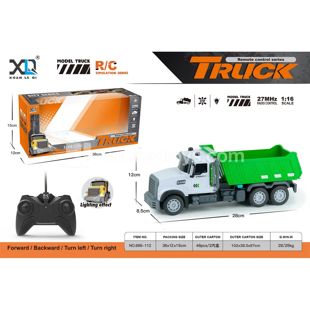 American-style sanitation transport truck (remote control)
