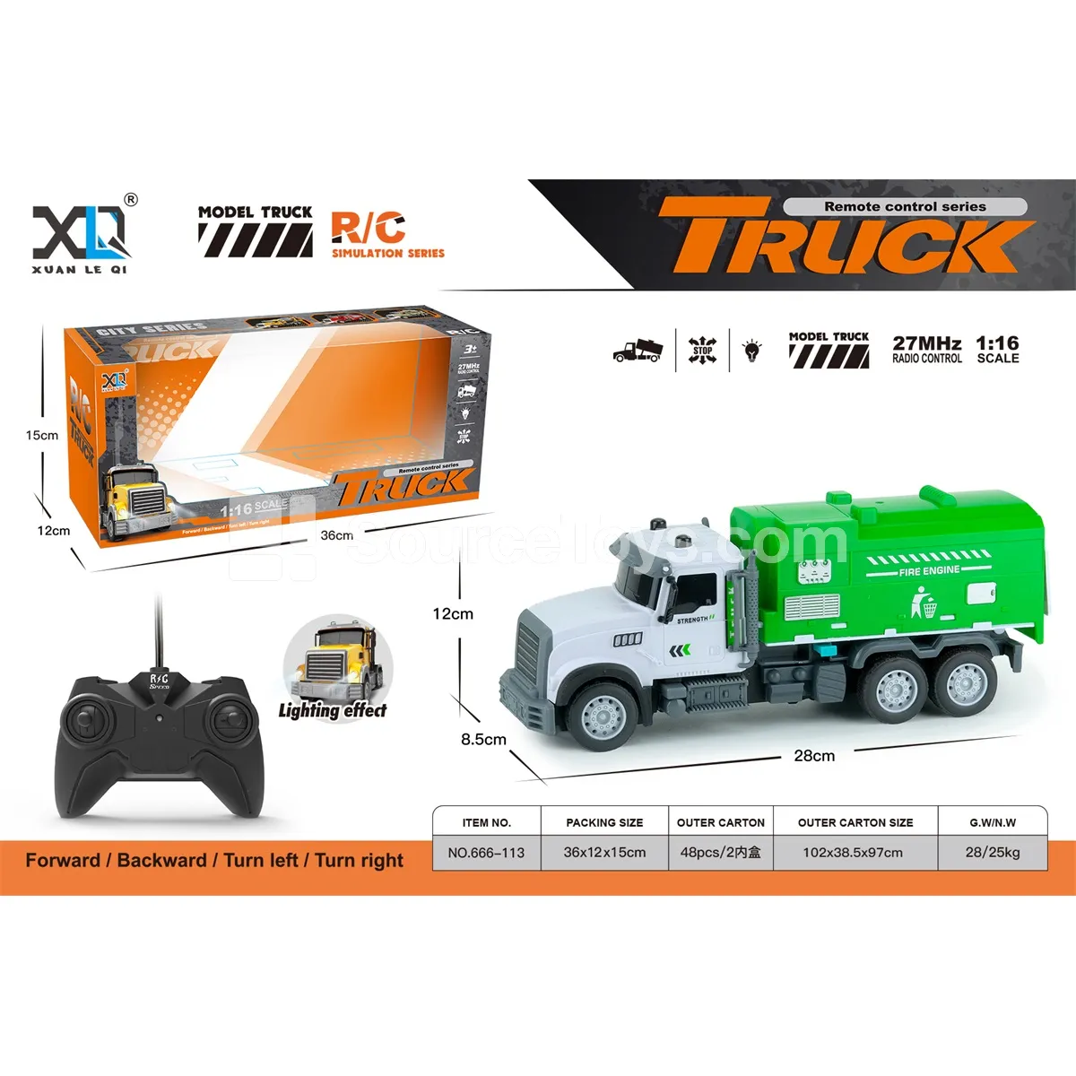 American-Style Remote Control Street Sweeper Truck