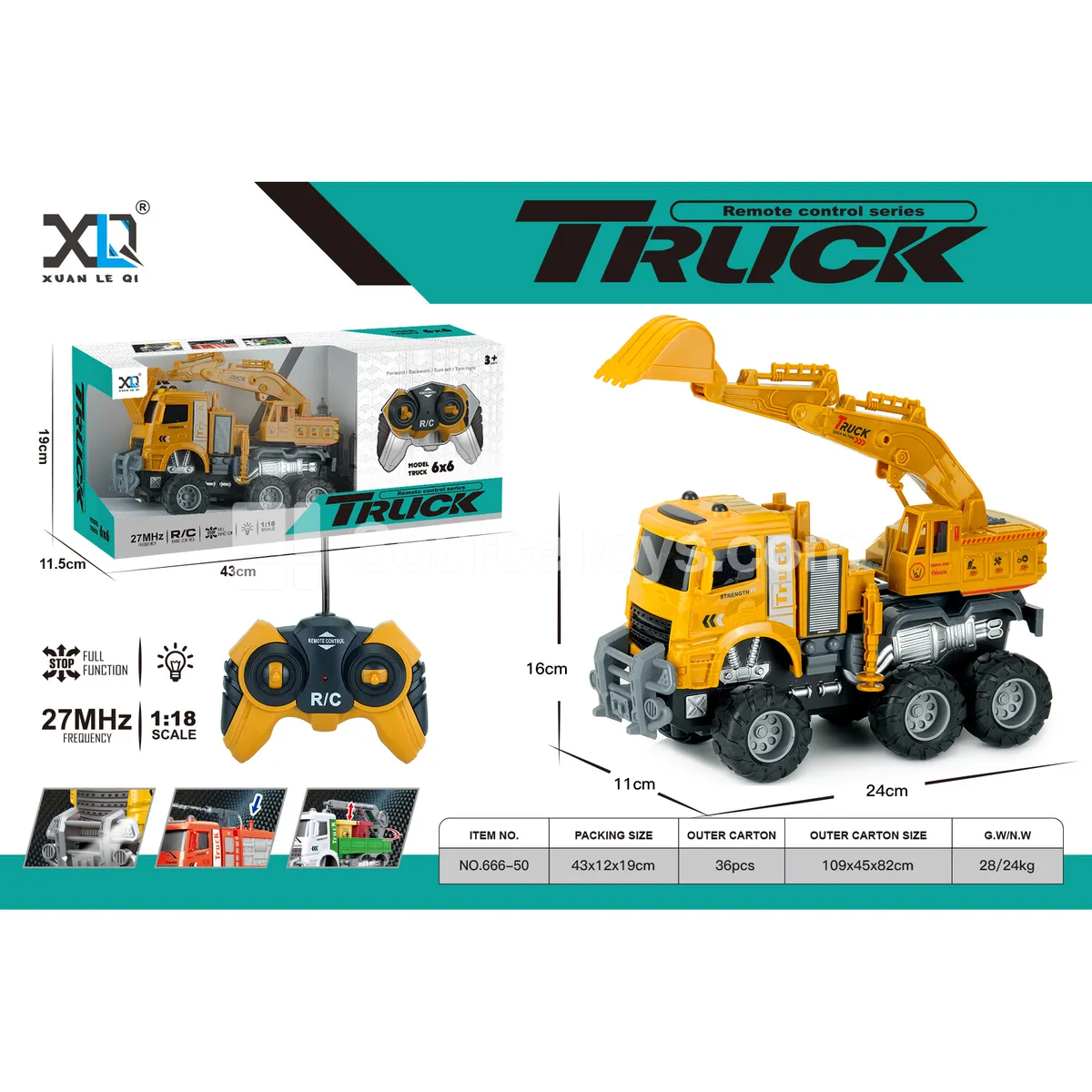 Off-road Big Wheel Engineering Excavator (Battery Included Version)
