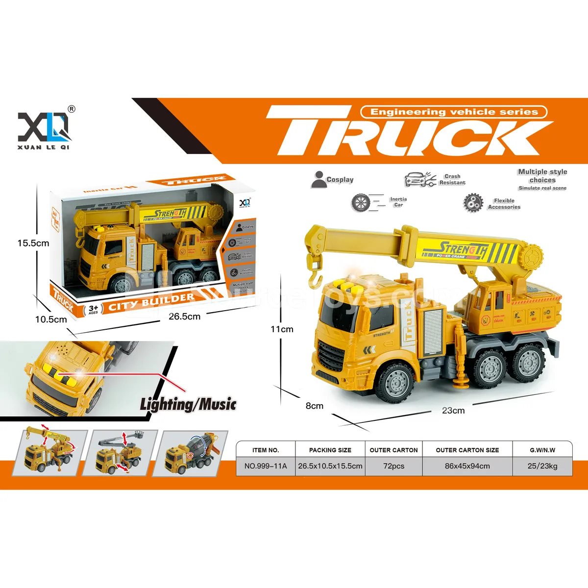 Construction Crane Toy with Sound and Light Construction Crane Toy with Sound and Light