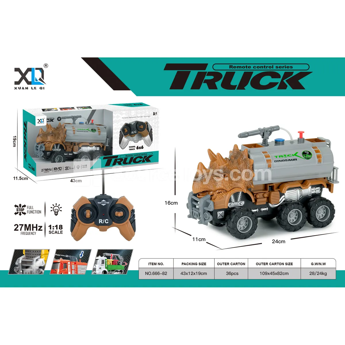 Off-road Big Wheel Dinosaur Water Spray Truck (Battery Included Version) Off-road Big Wheel Dinosaur Water Spray Truck (Battery Included Version)
