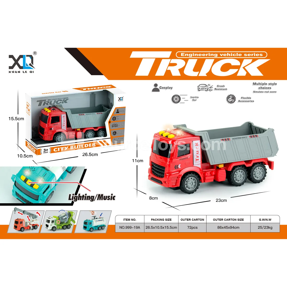 Engineering Dump Truck with Sound and Light Engineering Dump Truck with Sound and Light
