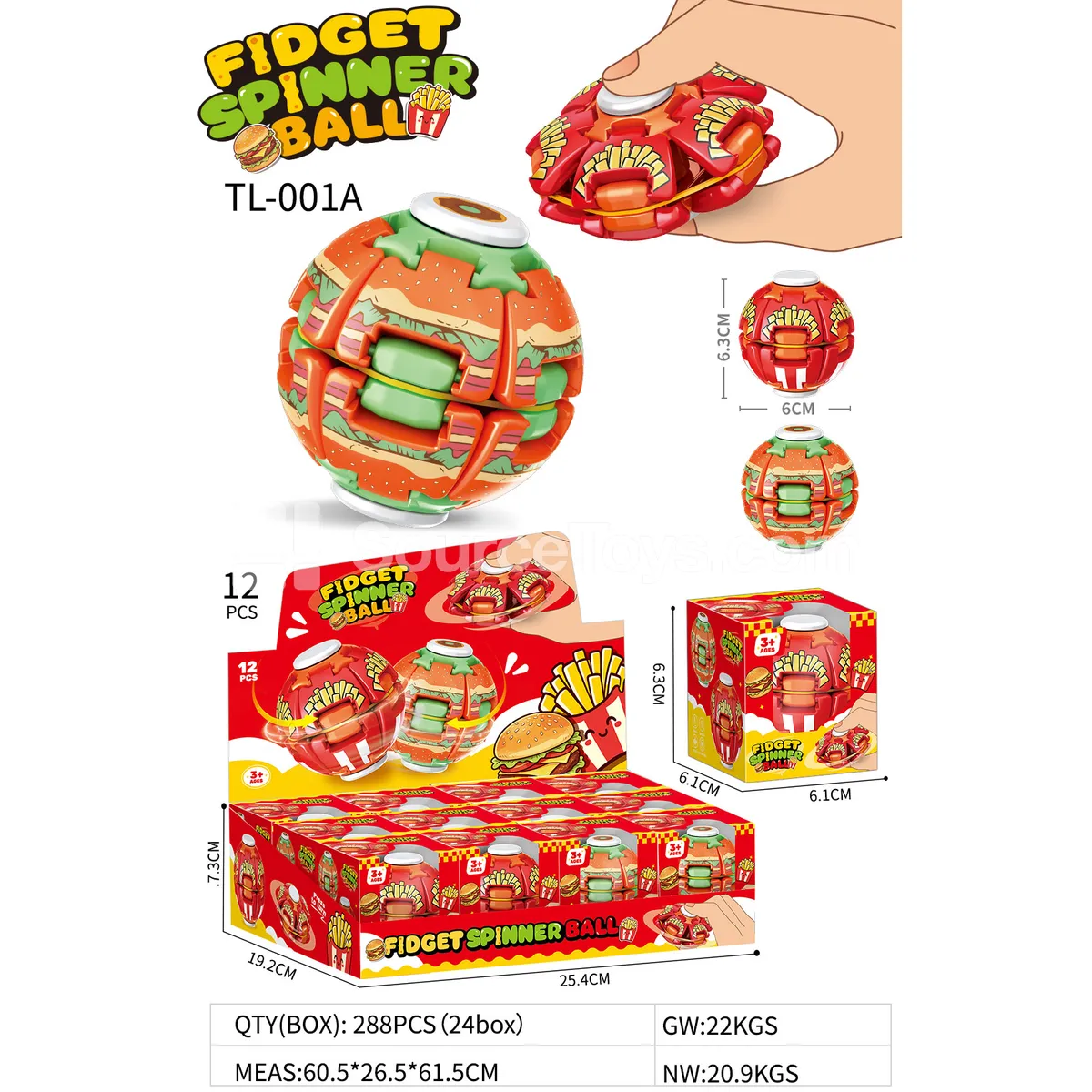 Spinning Tops – Burger and Fries