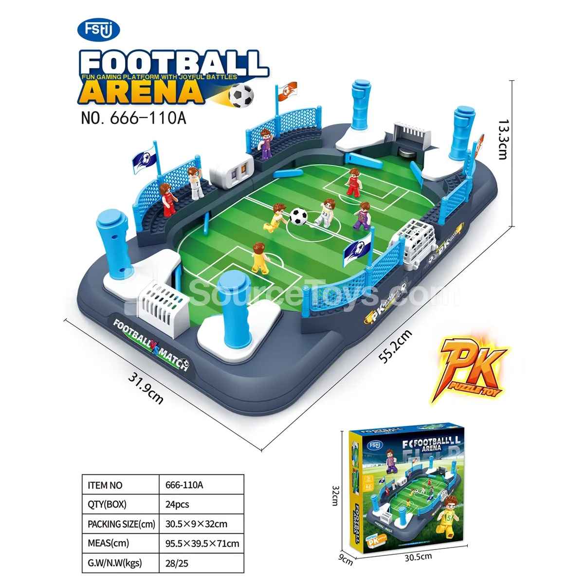Tabletop Football Field Game (with fence and figures)