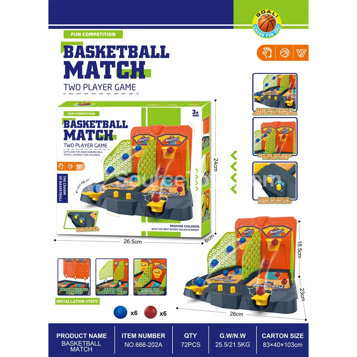 Tabletop Game Two-Player Basketball Court Tabletop Game Two-Player Basketball Court