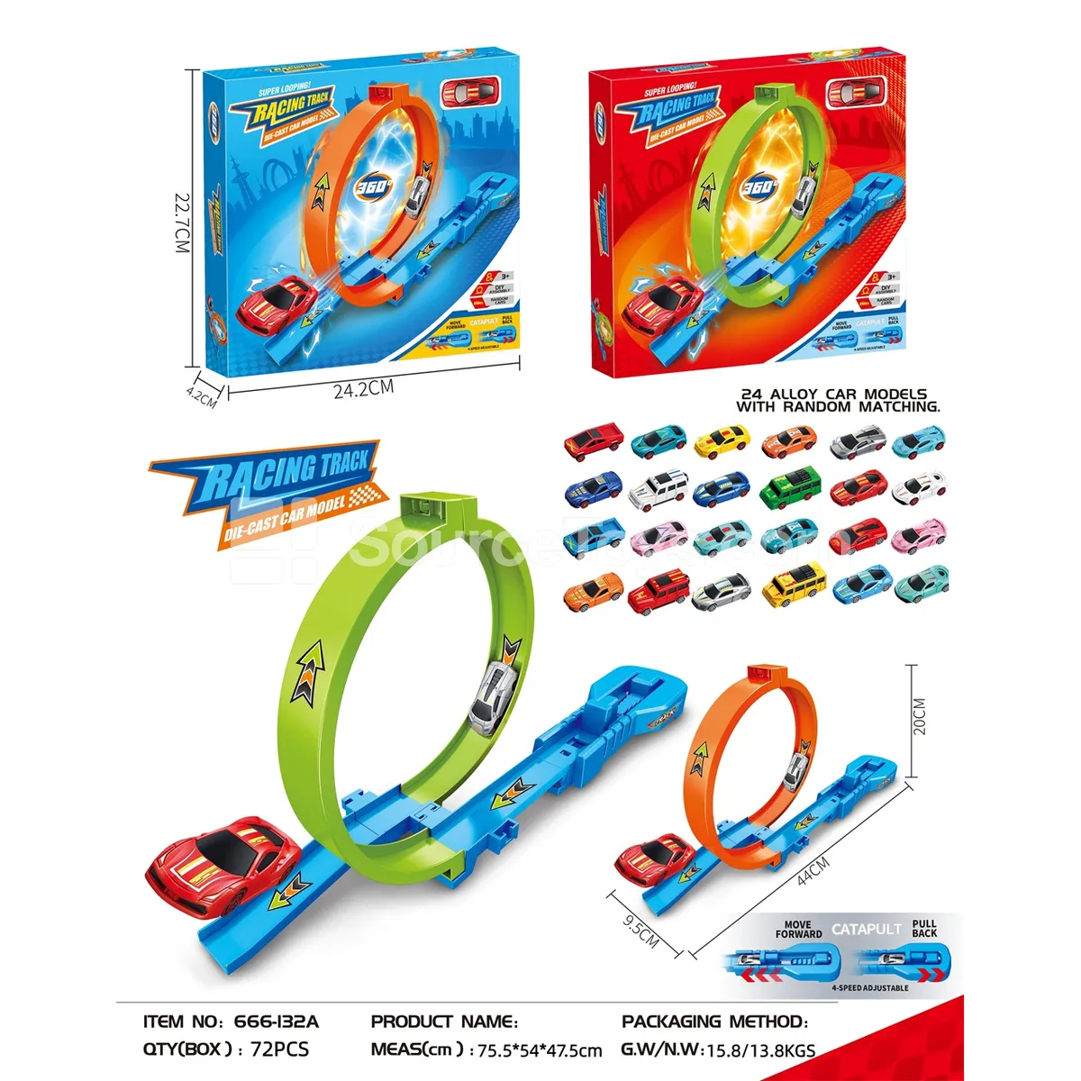Catapult Car Racing Track Set