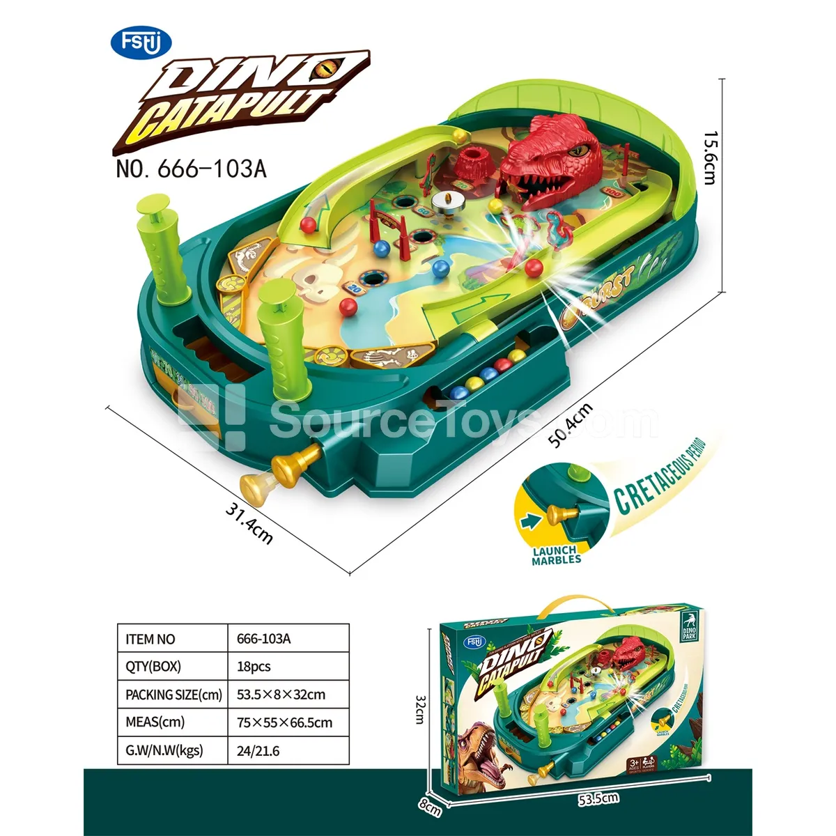 Tabletop Game Marble Dinosaur Board