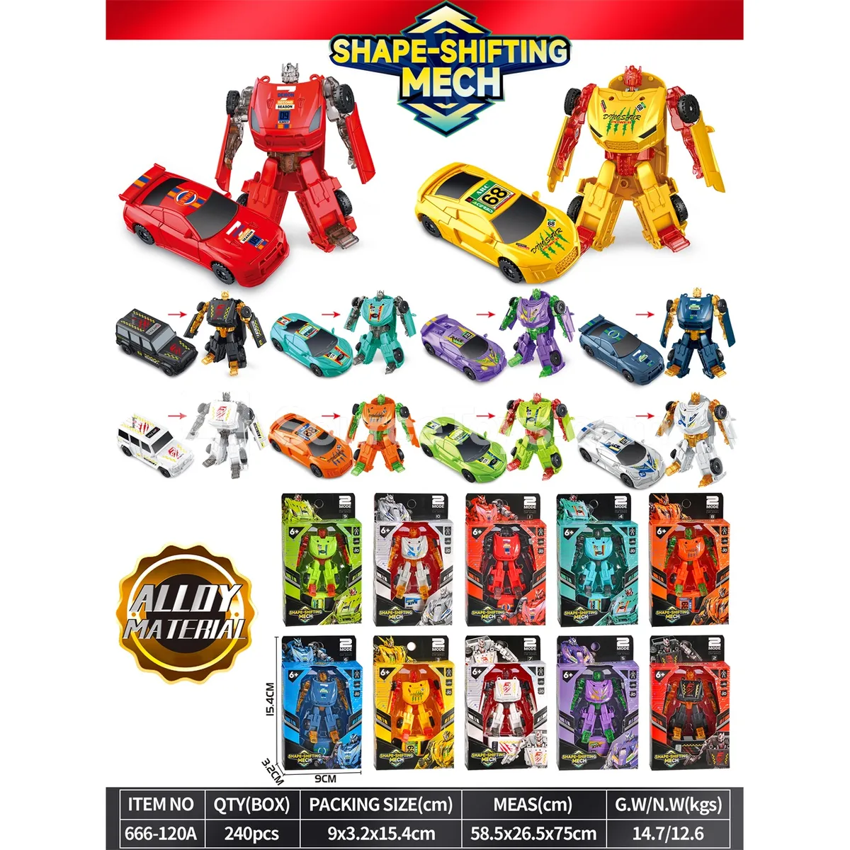 Tabletop Game Alloy Transforming Car