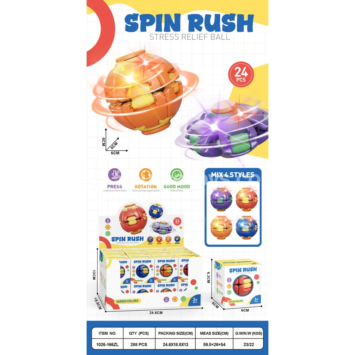 Light-Up Press Spinner Ball