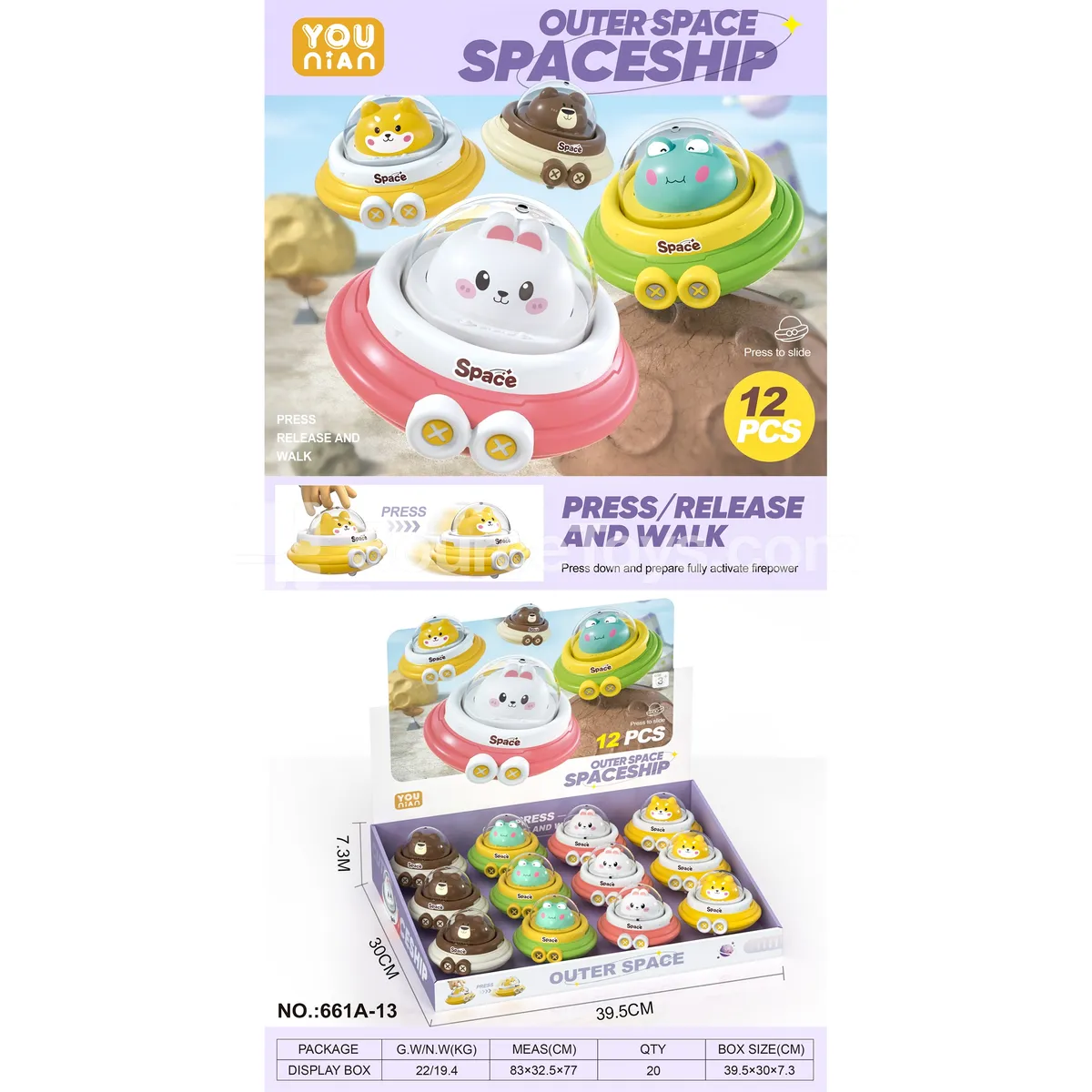 Cartoon Press-and-Launch Flying Discs Cartoon Press-and-Launch Flying Discs