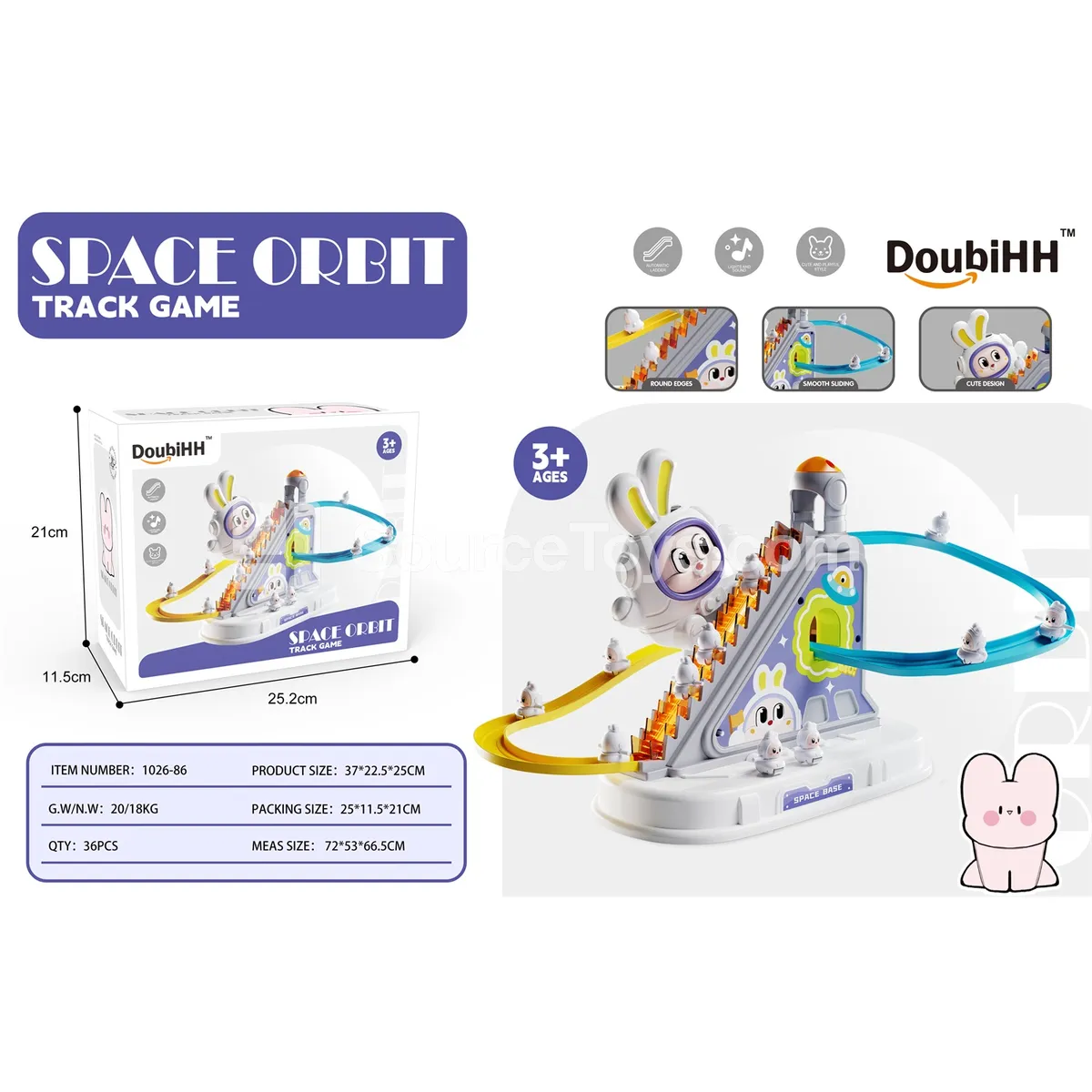 Bunny Climbing Stairs Toy, 3 Bunnies