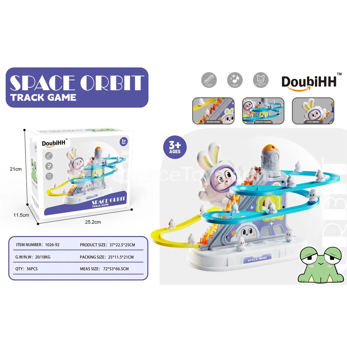 Bunny Climbing Stairs Toy Set with Dual Track