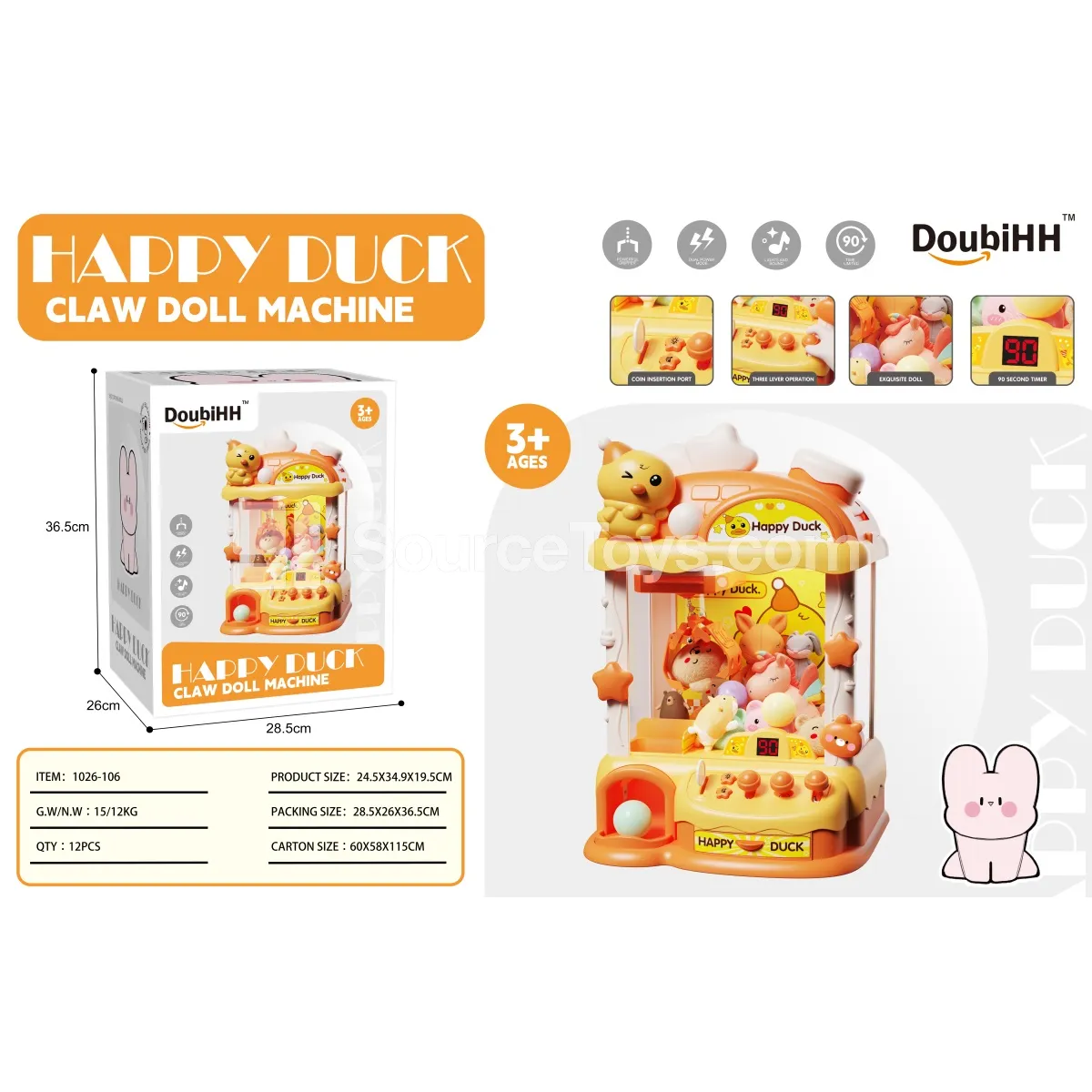 Large Claw Machine with Ducks