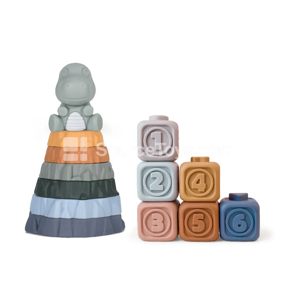 Montessori T-Rex Volcano Stacking Blocks 1-6 Montessori T-Rex Volcano Stacking Blocks 1-6
