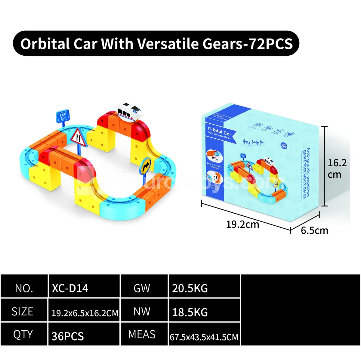 Electric Gear Track Car 72 PCS